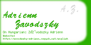 adrienn zavodszky business card